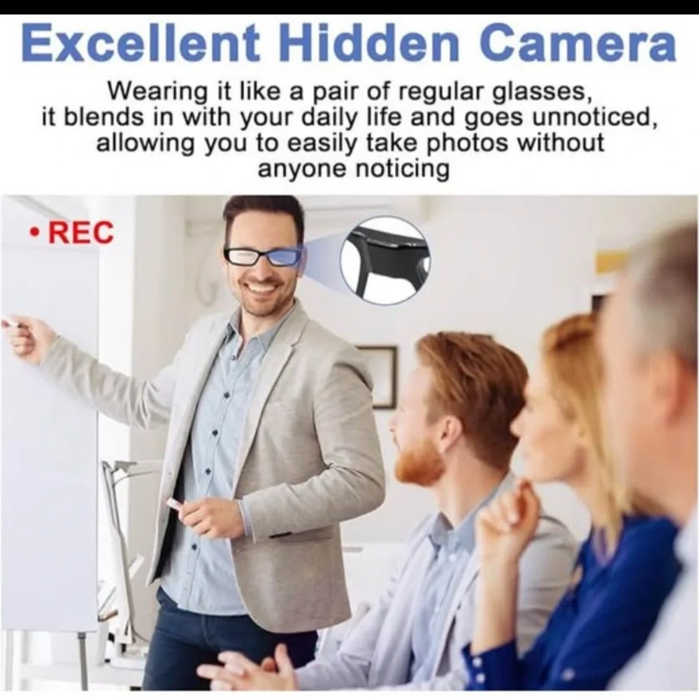 Outdoor sports glasses with 1080P HD video recording capabilities;